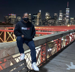 Renaissauce hoodie on Brooklyn Bridge